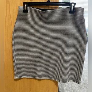 Loft black and white striped mini pencil skirt